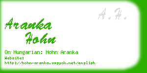 aranka hohn business card